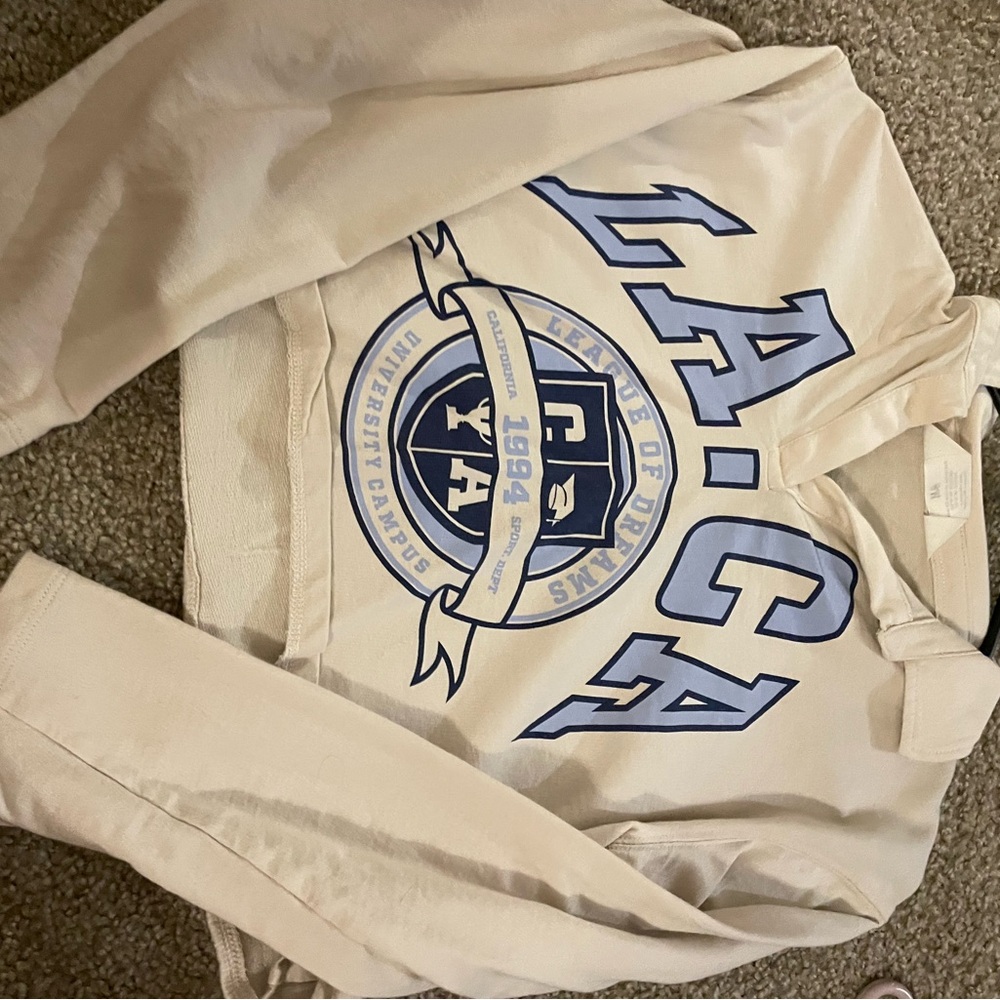 H&M Cream and Blue Long Sleeve Tee